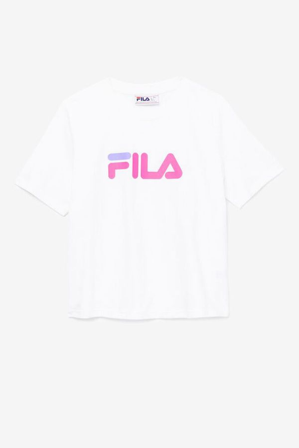 Camisetas Fila Mulher Branco/Rosa/Roxo - Fila Miss Eagle Oversized Graphic Outlet Portugal,JGWV-9612